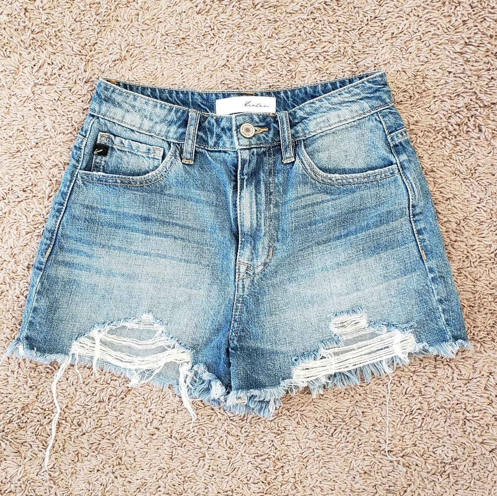 KanCan Cut Off Distressed Denim Shorts